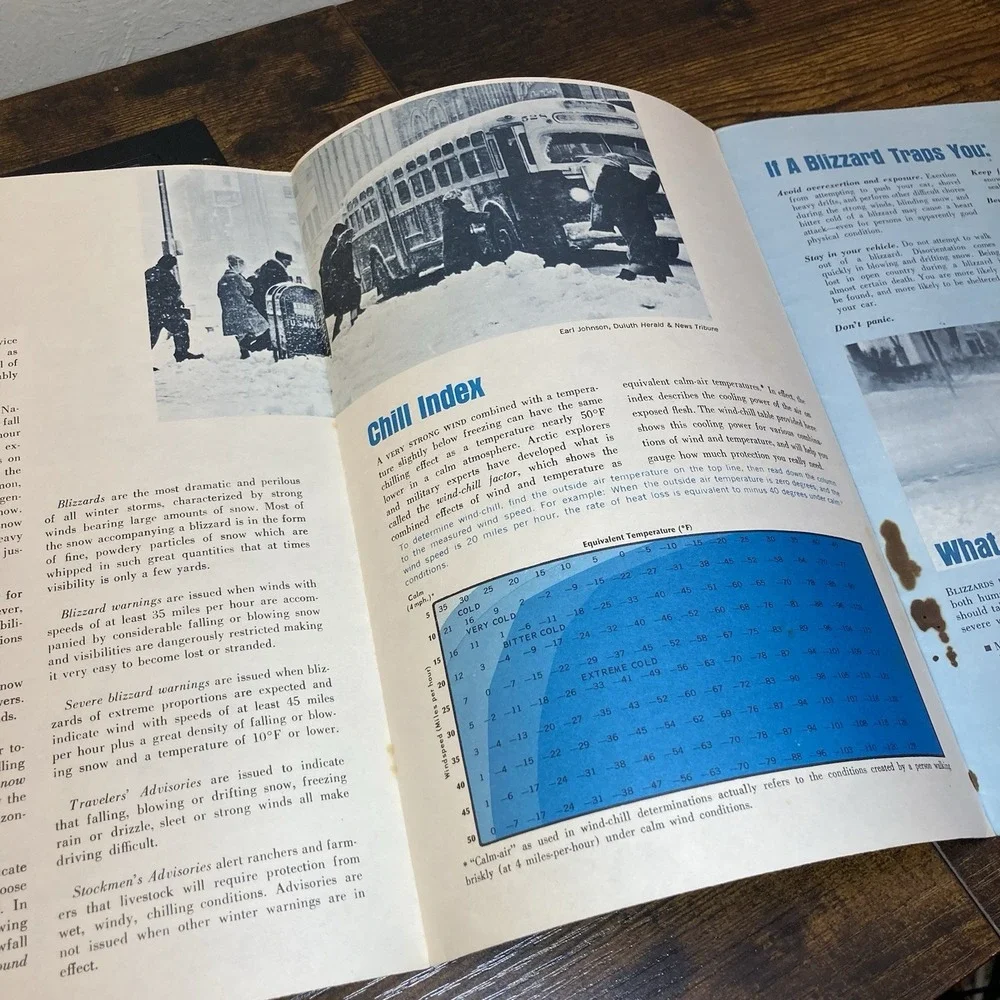 Winter Storm Safety Rules Vtg 1975 NOAA USDOC‎ NOAA NWS Book Booklet
